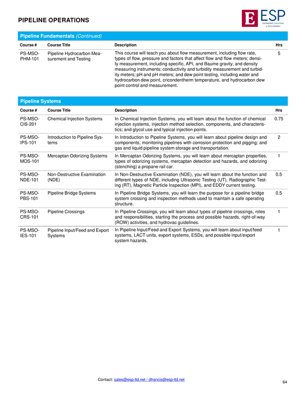 Pipeline Operations Training Course